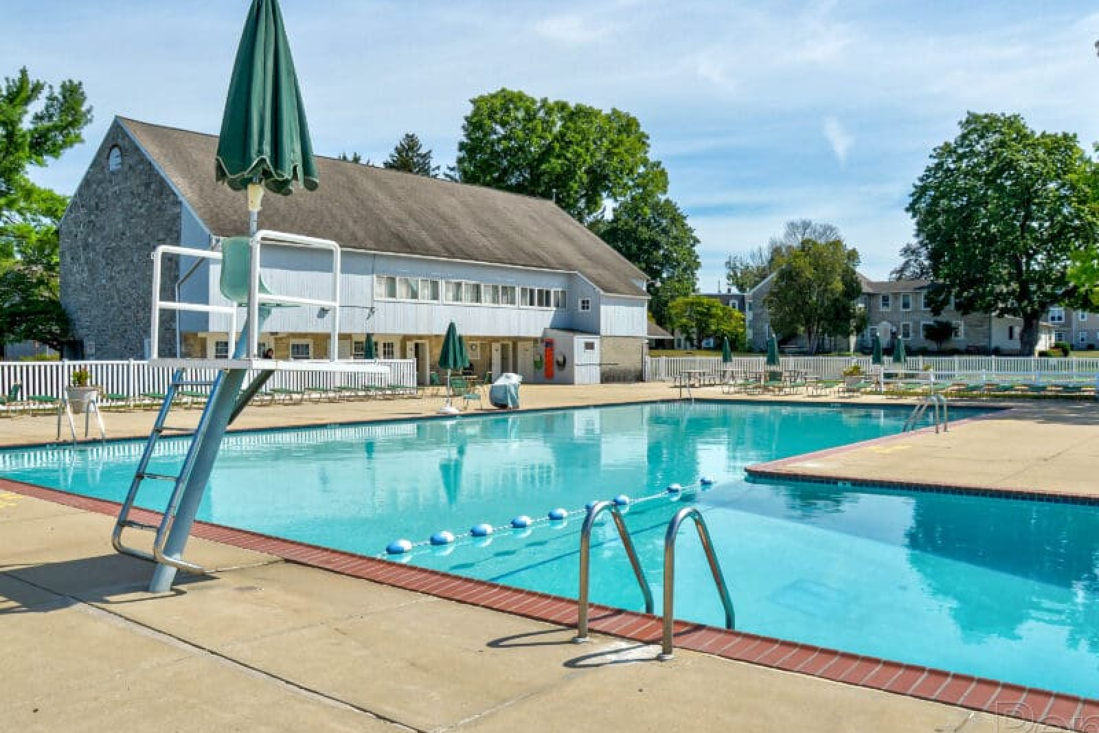 Large Pool area with expansive sun deck