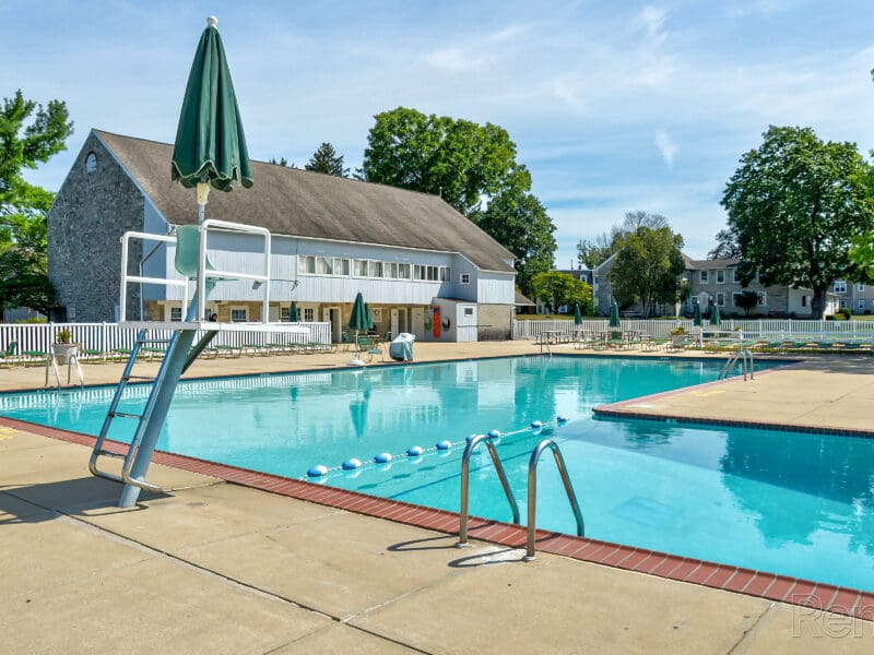 Large Pool area with expansive sun deck 