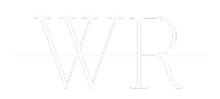 W and R with a horizontal line in the middle White 