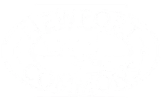 White Newport Commons property logo with a tree and winding path inside an oval design.