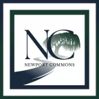 Newport Commons logo with dark blue 'NC' initials, a willow tree forming the 'C', and a curving path below.