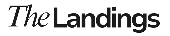 "The Landings" text logo. "The" is italicized, "Landings" is bold.